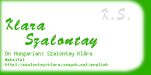 klara szalontay business card